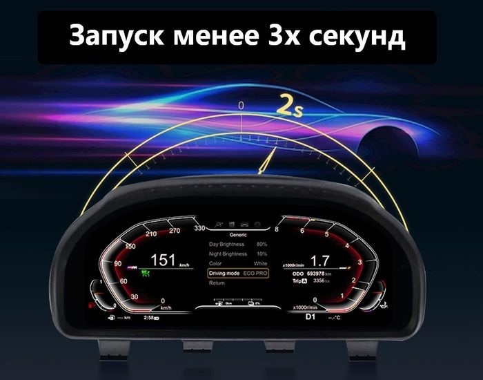Электронная панель приборов BMW 4-серия F32 2012-2018 - Kuberg NH-LCD-B02-F32 с ЖК 12.3" экраном QLED