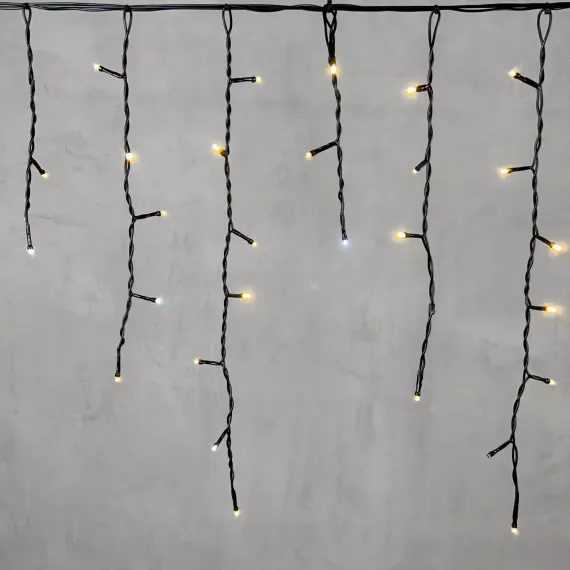 Светодиодная бахрома 3,1*0,5 м., 150 теплых белых LED ламп, мерцание, черный провод ПВХ, LTC (PIL150BLW-11-2WW)