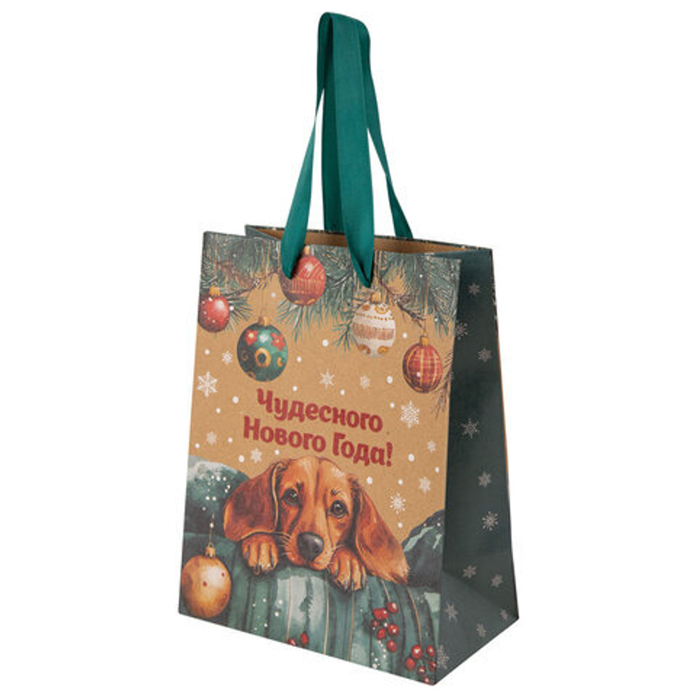 Сумка Крафт 18*23*10см  Зимнее волшебство ассорти 1шт