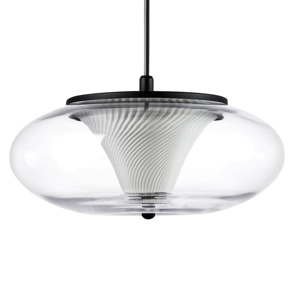 612117 Подвес PALERMO 8W LED 350LM G ЧЕРНЫЙ/ПРОЗРАЧНЫЙ 3000K