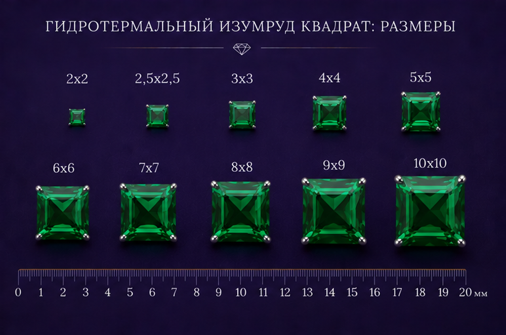 Гидротермальный изумруд Квадрат