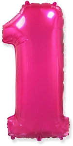 Цифра «1» малиновая с гелием в магазине «Склад Шаров»