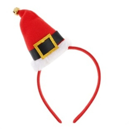 Ободок, Новогодний колпак с бубенчиком, Красный, 1 шт.