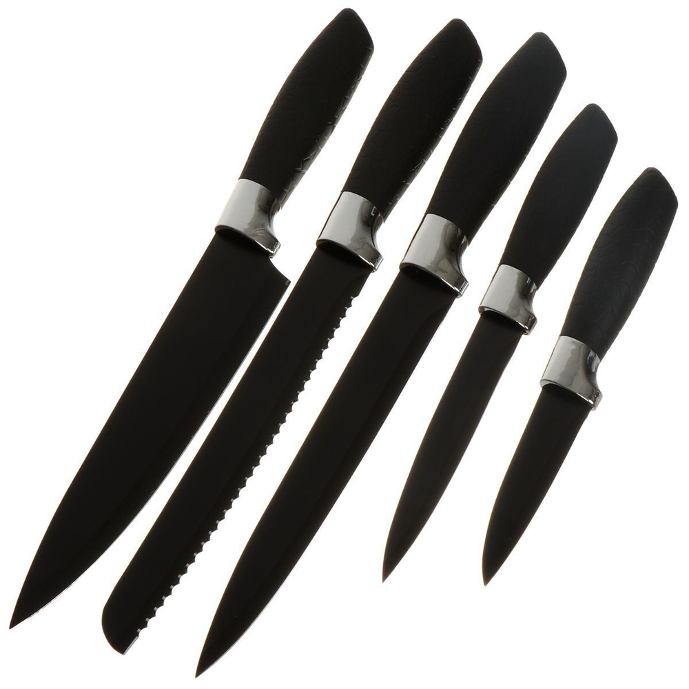 Набор ножей 6 пр, нерж сталь, рук пласт, с подст, акрил, Daniks, Эпика, JA20200947