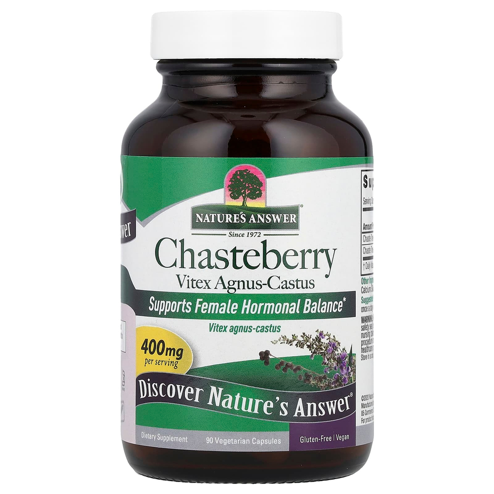 Nature's Answer, Chasteberry, Vitex Agnus-Castus, 400 мг, 90 вегетарианских капсул