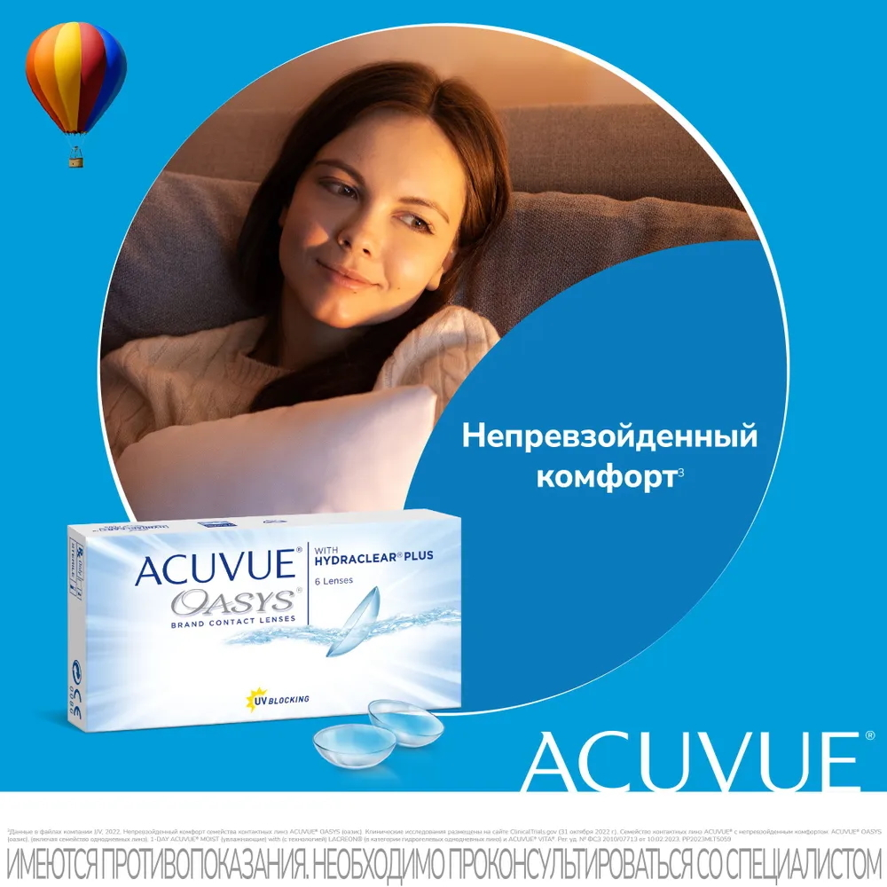 Контактные линзы Acuvue Oasys купить в интернет магазине Линзынадом24.рф