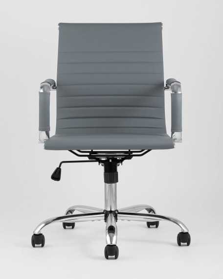 Компьютерное кресло TopChairs City S офисное серое, обивка экокожа, механизм качания и регулировки по высоте