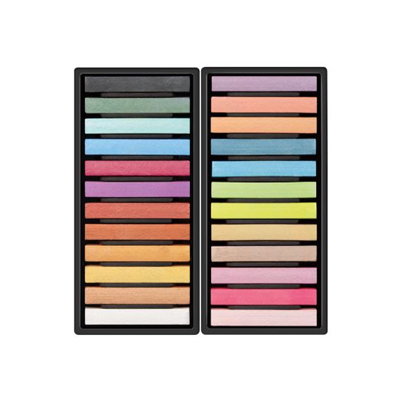 Box 24 soft pastel metal colours sticks MILAN Art