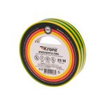 Изолента ПВХ 0,13х19мм, 25м, желто-зеленая KRANZ
