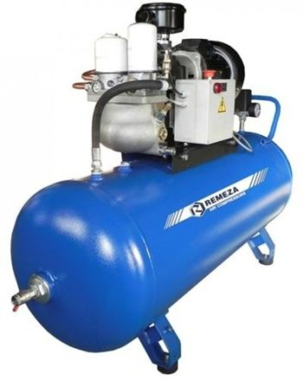 Винтовой компрессор ВК4А-10-200-1*, ресивер 200 литров , производительность 315л/мин,  рабочее давление 10 бар, мощность двигателя 3кВт, вес 135 кг, габариты 1550х570х1100мм. REMEZA, Республика Беларусь