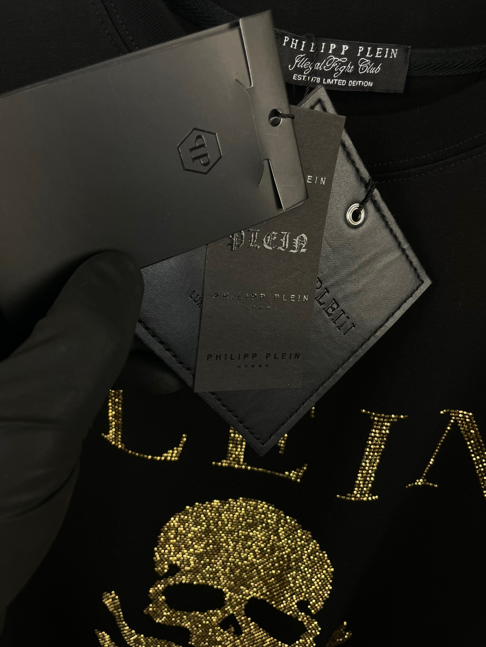 Футболка Philipp Plein Crystal gold skull