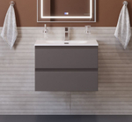 Тумба с раковиной подвесная BelBagno KRAFT-700-2C-SO-GSO Темно-Серый матовый, раковина белая BB-8099-70