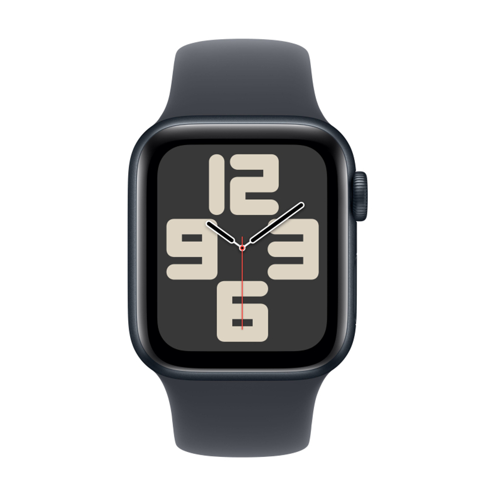 Apple Watch SE, 44 мм, алюминий цвета «Тёмная ночь», ремешок Sport Band цвета «Тёмная ночь» (2024)
