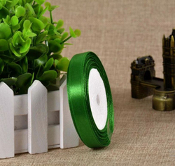 Лента атласная 12 мм (23 метра, цвет №19  зеленый)