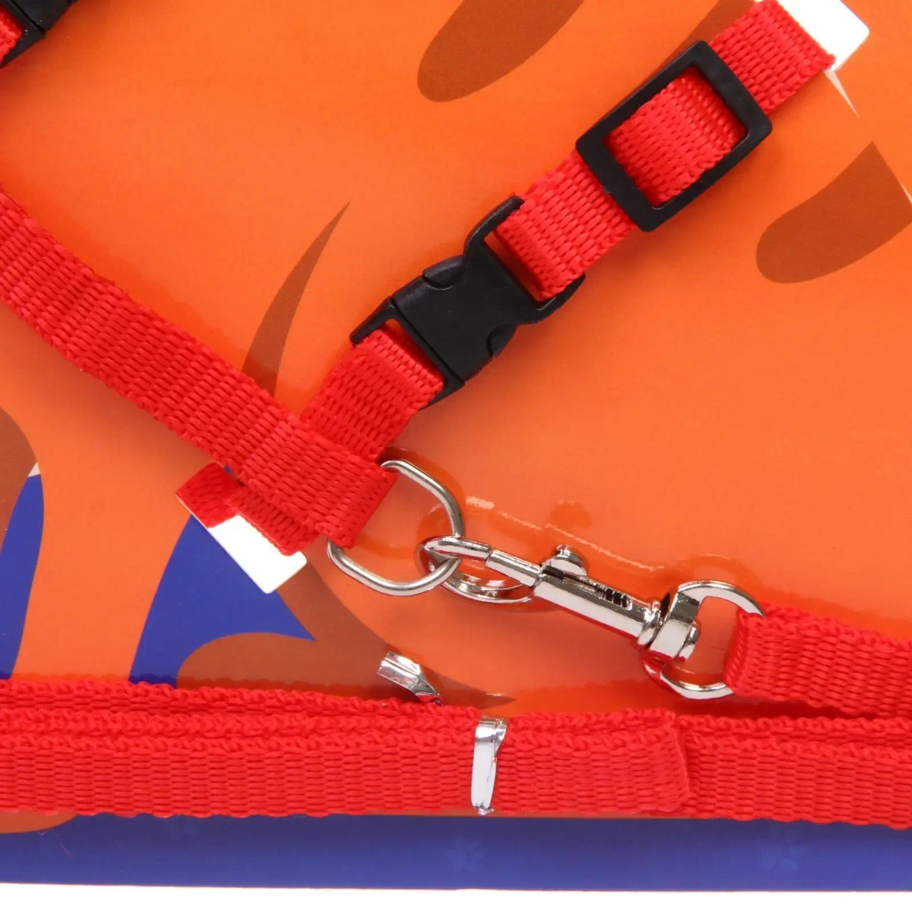 Шлейка с поводком «Веселая прогулка» 120см цвет красный Ultramarine