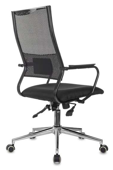 Кресло руководителя Бюрократ CH Balance-LUX черный KM-01 Neo Black сетка/ткань крестов. металл хром