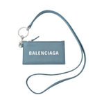 Balenciaga Cash Key Ring Cow Leather Card Holder Card Holder Women"s Blue