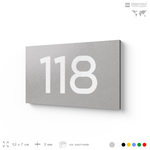Номер на дверь 118, табличка на дверь для офиса, квартиры, кабинета, аудитории, склада, серый 120х70 мм, Айдентика Технолоджи