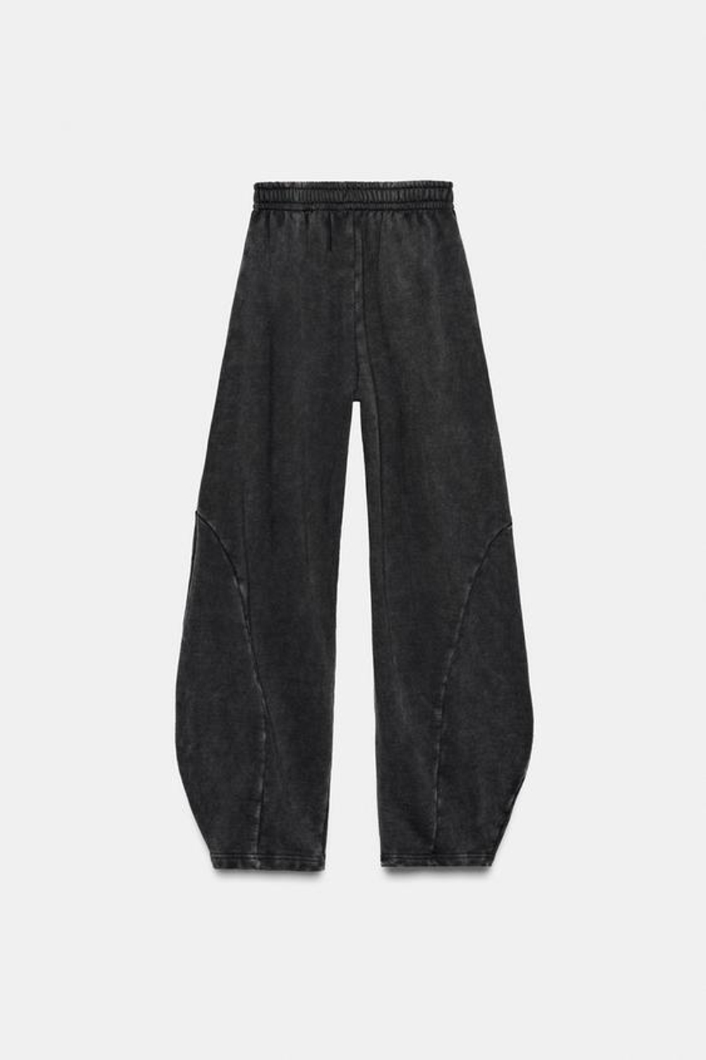 ZARA БРЮКИ CARROT С ЭФФЕКТОМ ПОТЕРТОСТИ, АНТРАЦИТОВО-СЕРЫЙ