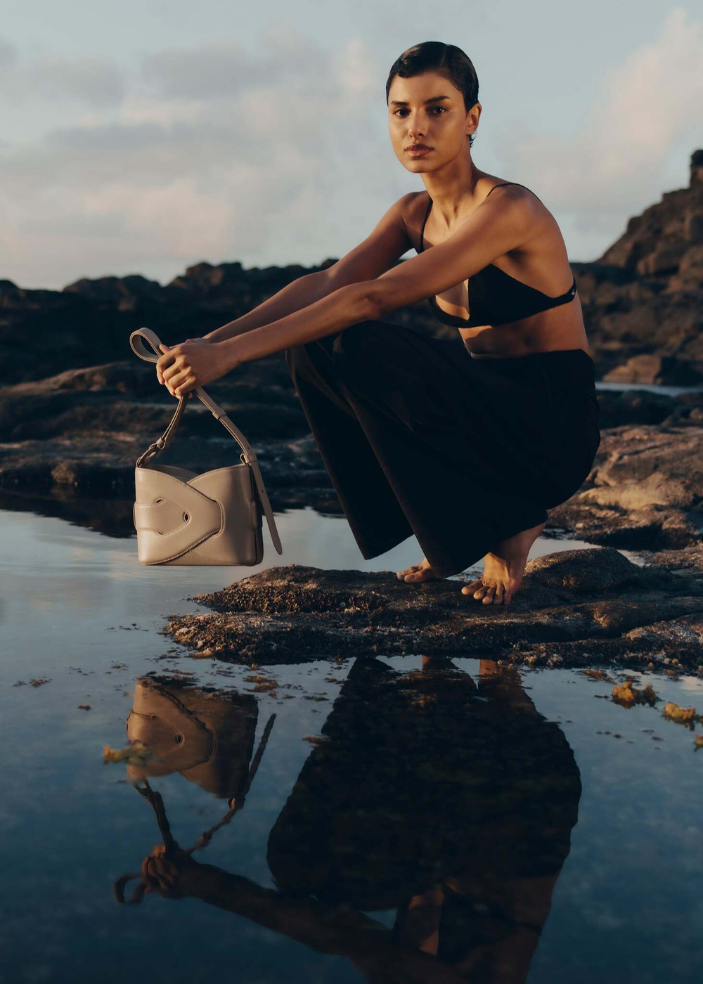 Сумка Polene NODDE EDITION SMOOTH TAUPE