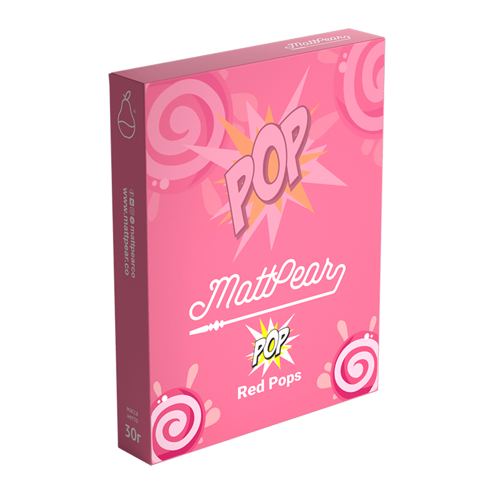 Mattpear Pop - Red Pops(Клубничный леденец) 30 гр.