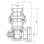 Узел нижнего подключения 1/2x3/4ЕК OGINT угловой раздельный