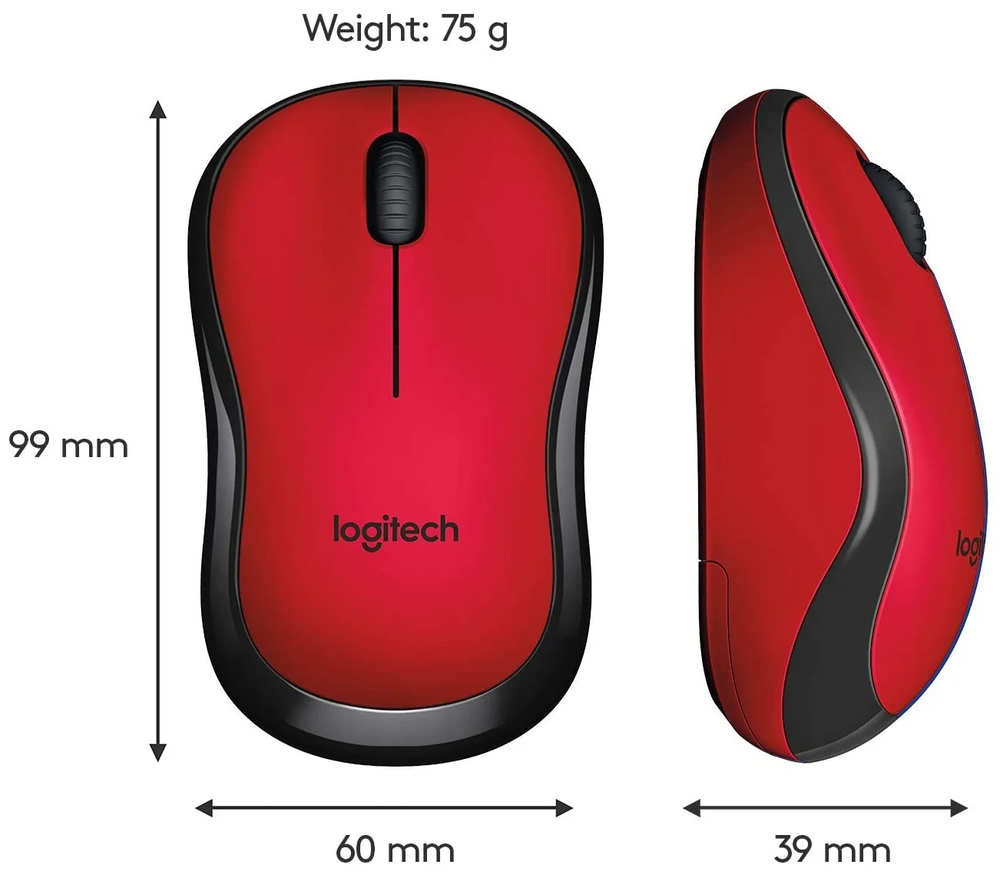 Беспроводная мышь Logitech M220 Silent, красный