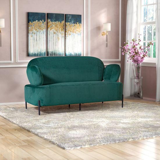 Диван Dandy двухместный, бархат зеленый 19