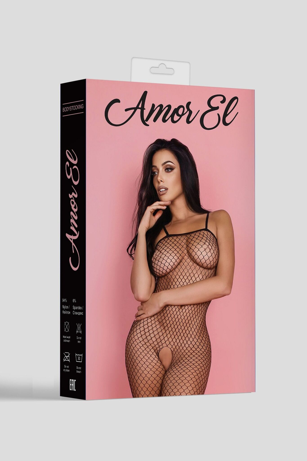 Роскошный сетчатый боди-комбинезон на бретельках с открытым доступом (Размер: S-M-L) (Цвет: розовый)