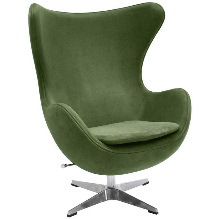 Кресло EGG CHAIR зеленый, искусственная замша Bradex Home FR 0644