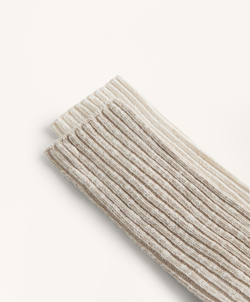 OYSHO Две пары классических носков в рубчик, светлый экрю