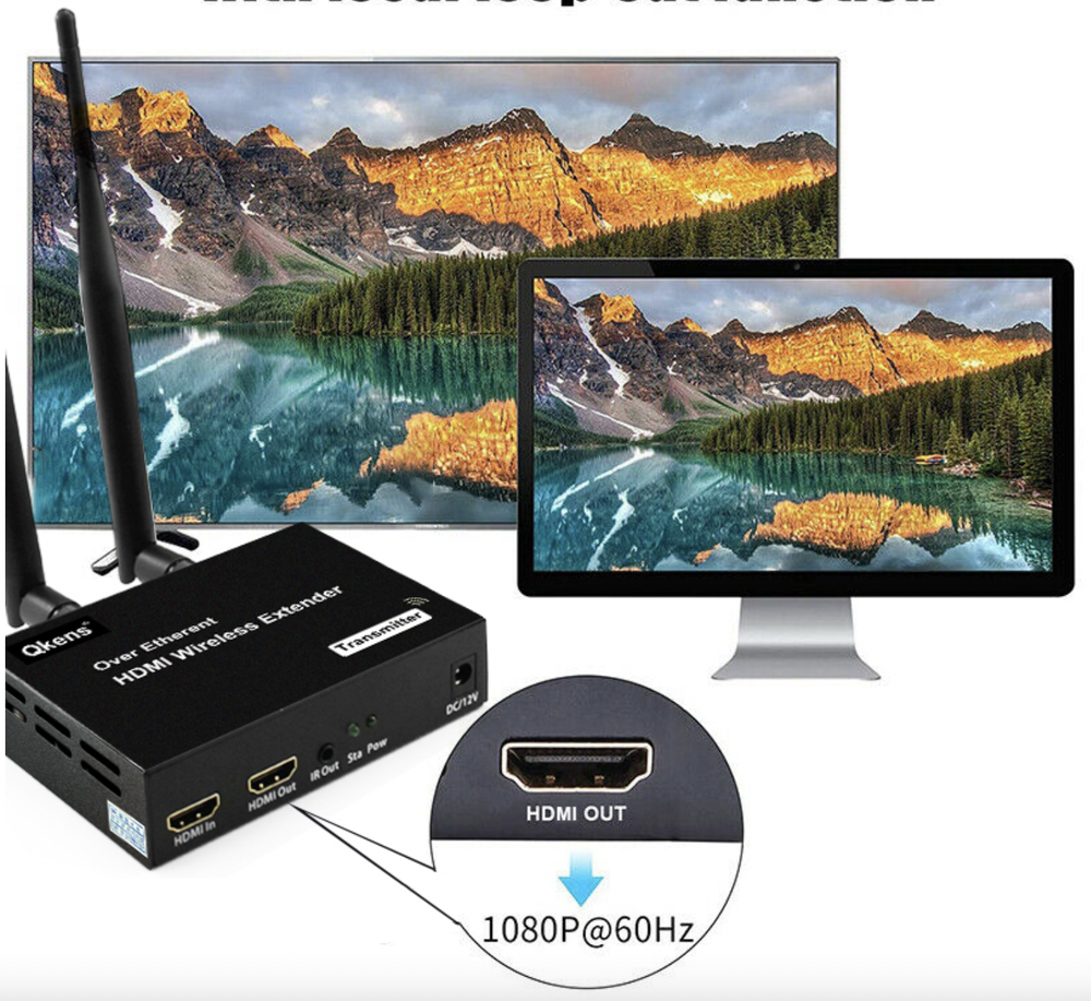 Беспроводной HDMI-удлинитель 1080P (передатчик + приёмник)