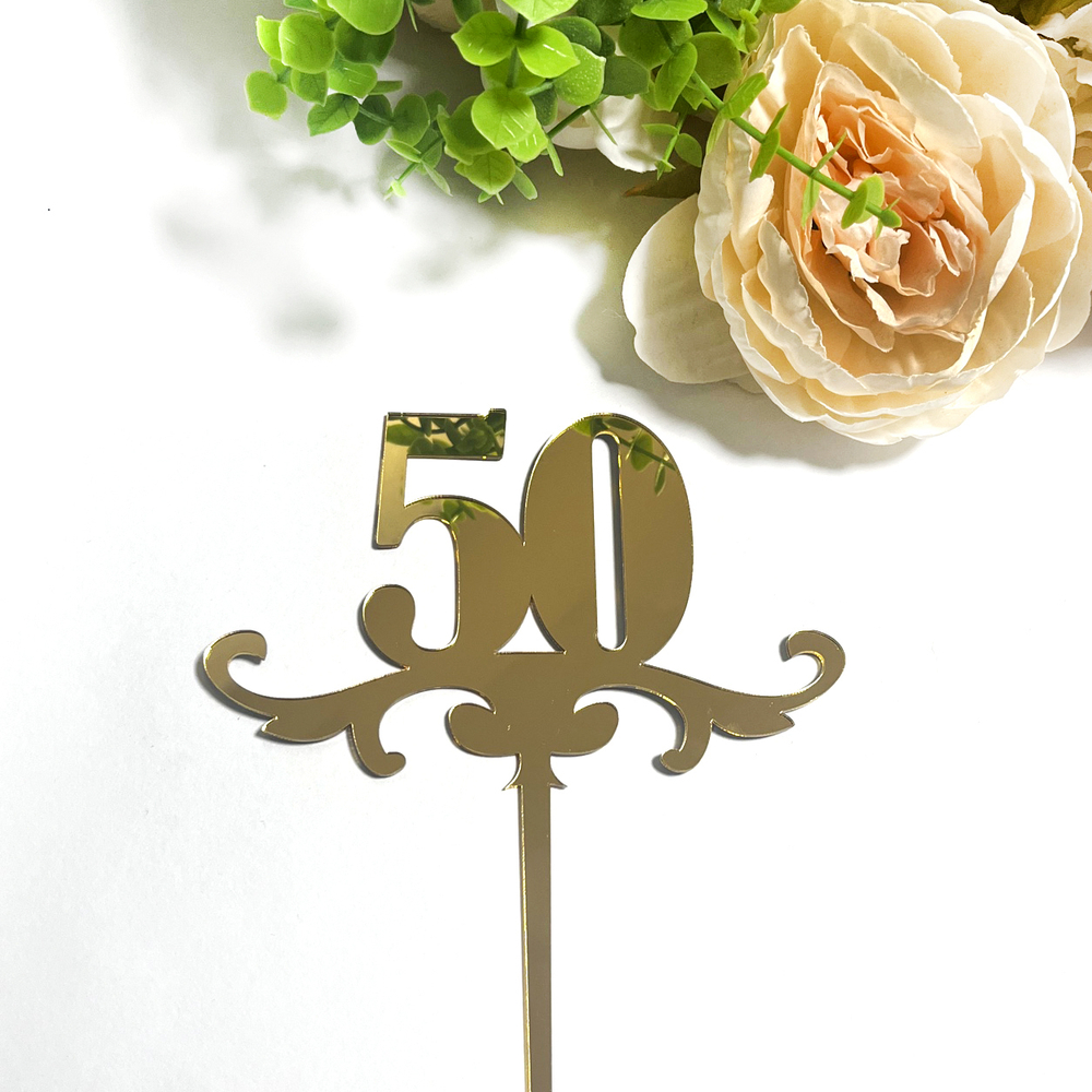 Топпер акриловый "Цифра юбилейная 50 ВЕНЗЕЛЯ"
