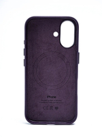 Кожаный чехол Leather Case iPhone 16 Dark Cherry Темно-Фиолетовый