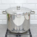 Кастрюля 15л нерж Гретта с металлической крышкой, ТРС