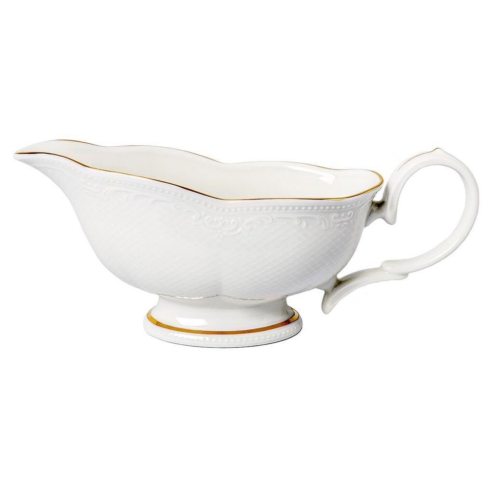 Соусник 350 мл 18,5*8 см h8,2 см с ручкой фарфор Gold Aristocrat Noble [1]