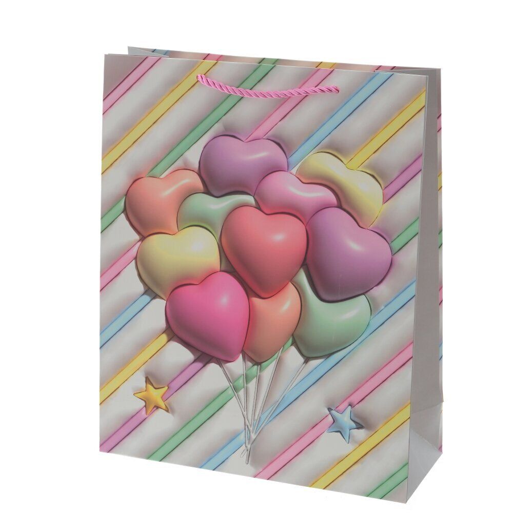 GAEM Пакет подарочный M (бумага 210г/м2, блок микс 12шт), L26 W10 H32 см, 4в.