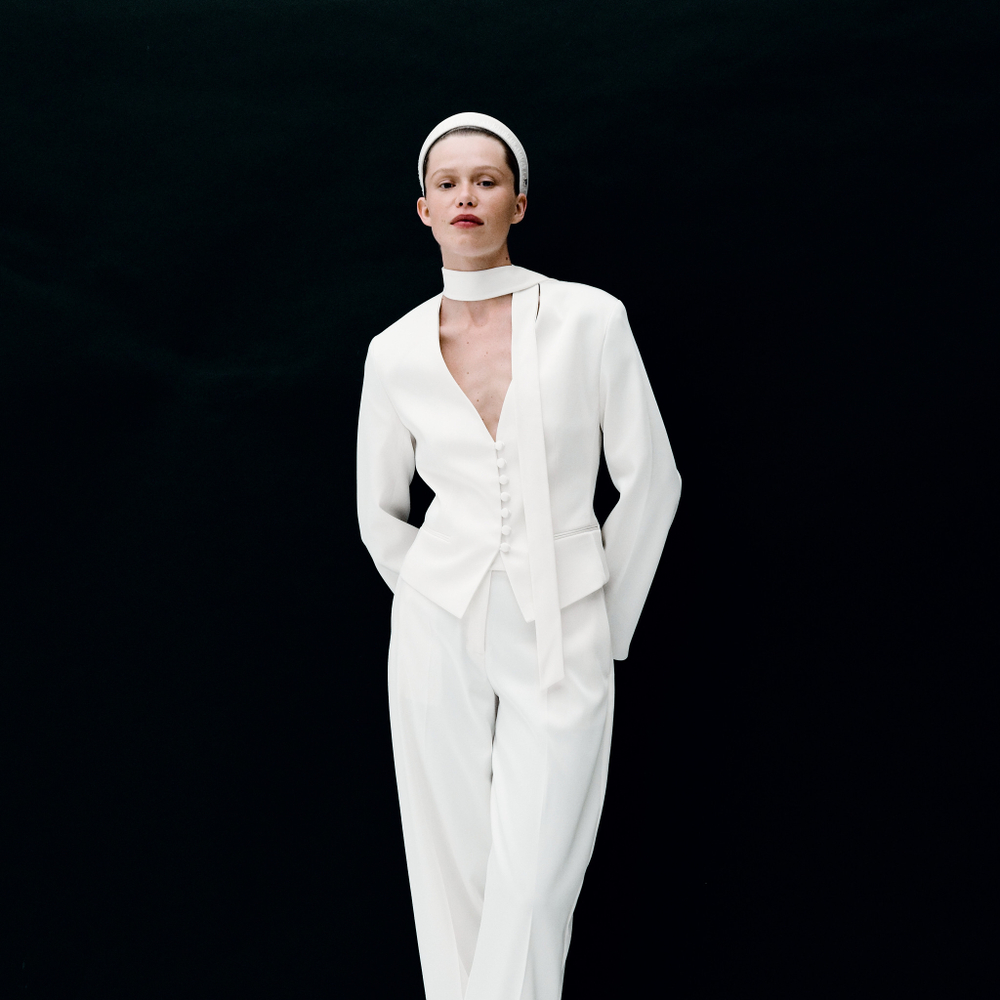 Кокошник XS с белым стеклярусом