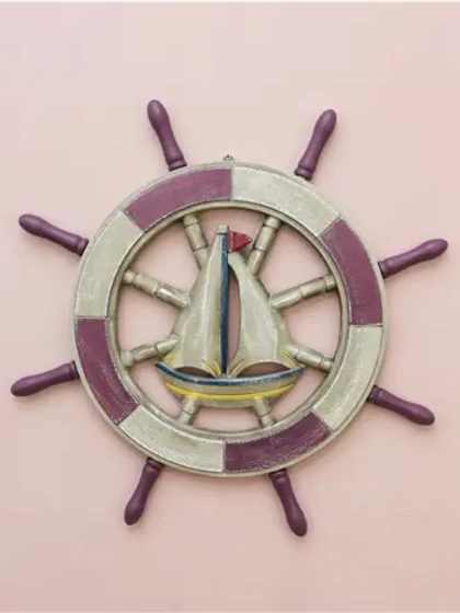 Декор для дома на стену "Штурвал" 43 см
