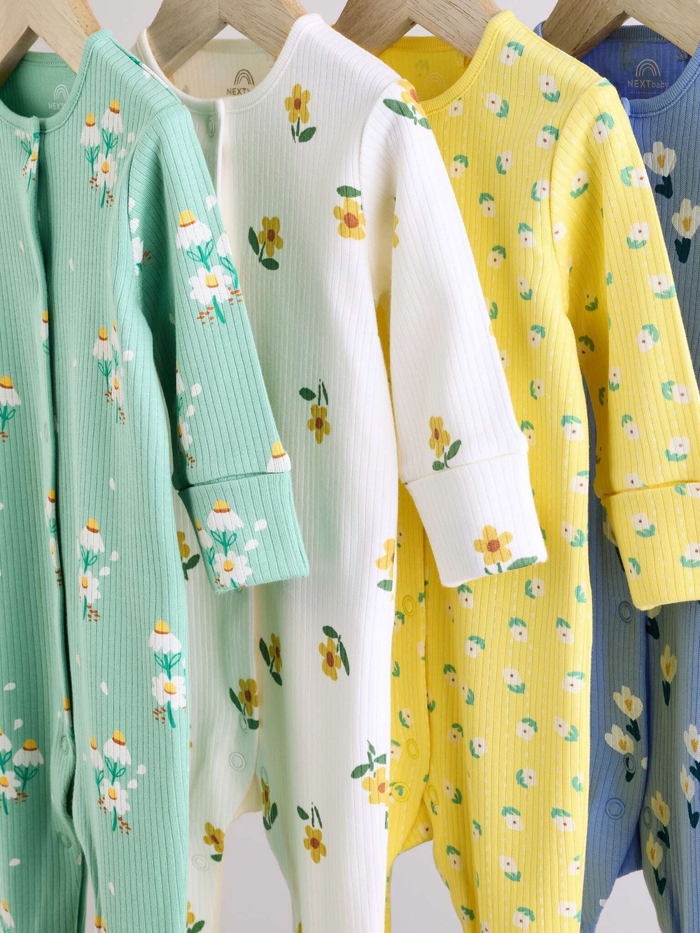 Комбинезон / Cлип для малышей Next E18-345, 4 шт., Светло-зеленый, Белый, Желтый, Голубой