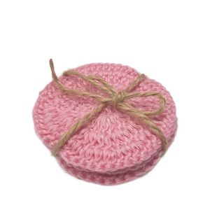 Вязаные бамбуковые диски ZEERO розовые, 3 шт.