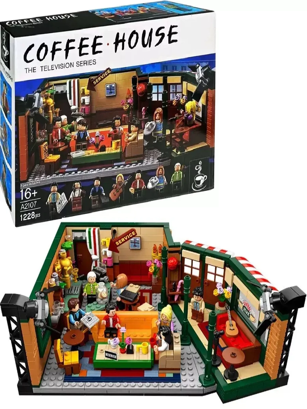 Конструктор Центральный парк кафе Друзей 1228 деталей 12107