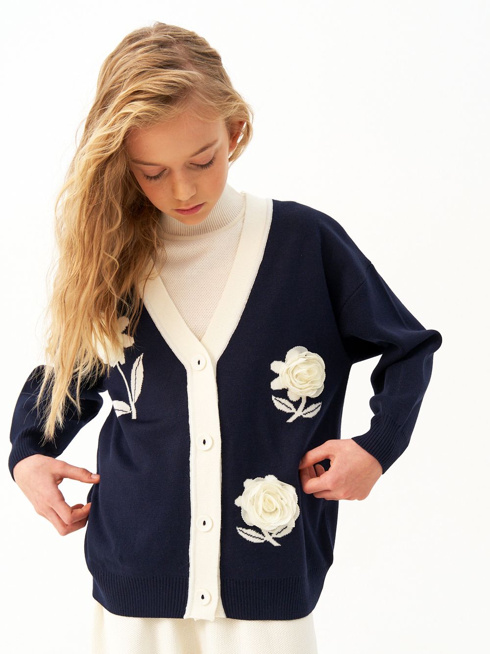 Кардиган для девочки AT1413 синий