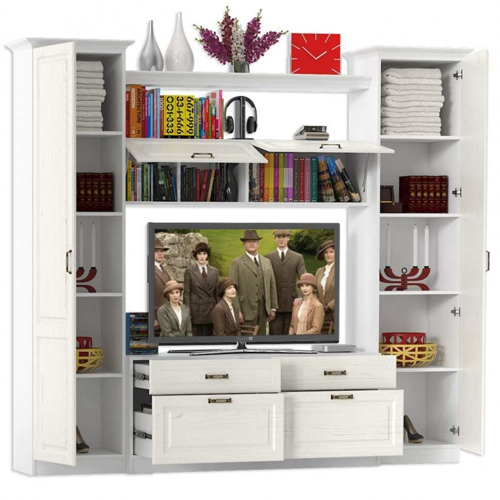 Стенка Ливерпуль 3 Белый/Ясень ваниль