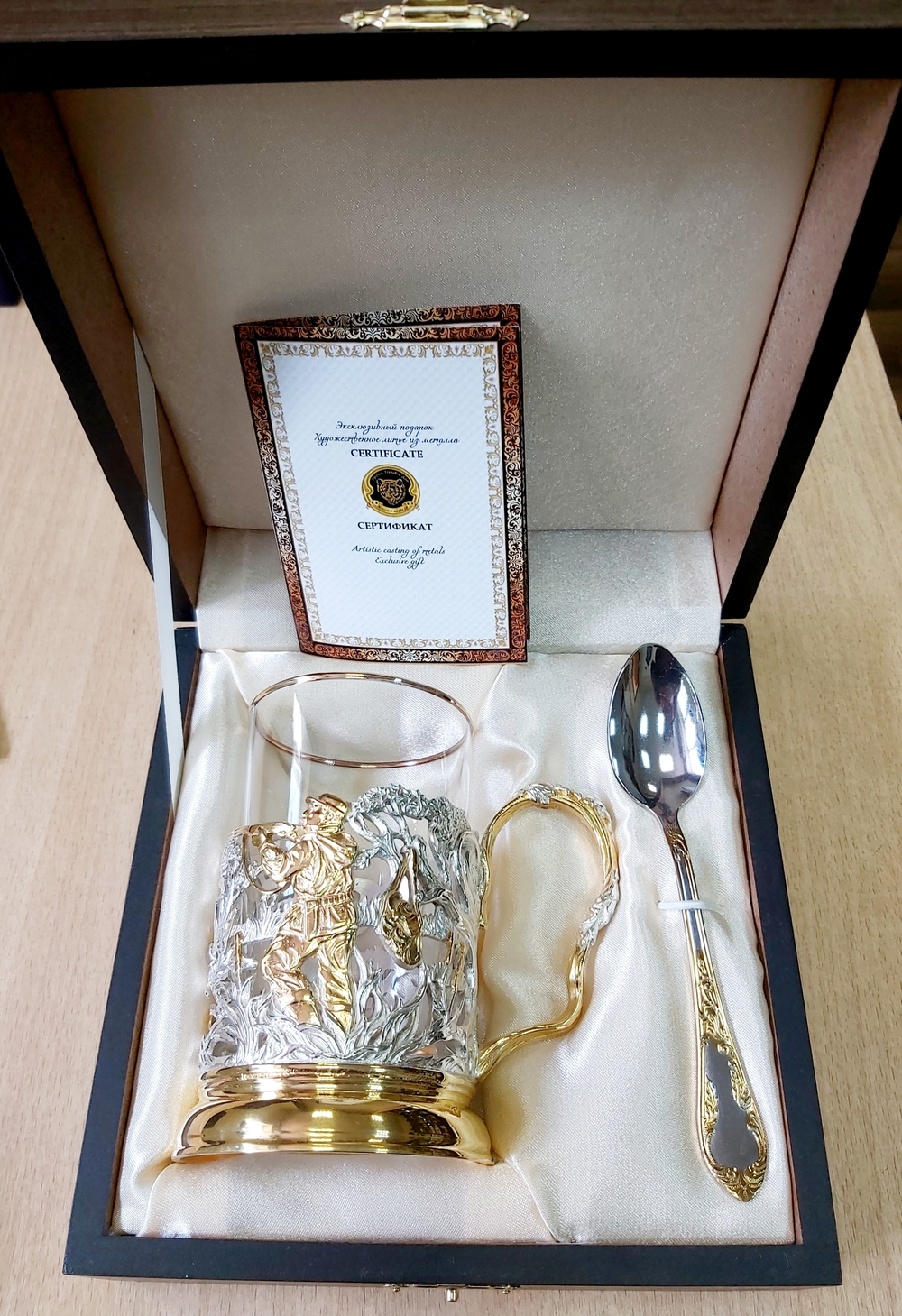 Подстаканник "Георгий Победоносец" с золочением