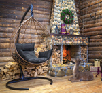 Подвесное кресло-кокон SEVILLA RELAX горячий шоколад, черная подушка (Laura Outdoor)