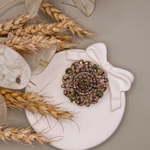 Винтажная брошь "Зеленые кристалы"