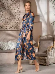 Шелковый халат на пуговицах Mia-Amore Qiara 3829