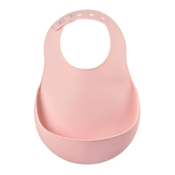 Детский силиконовый нагрудник Beaba Silicone Bib Old Pink