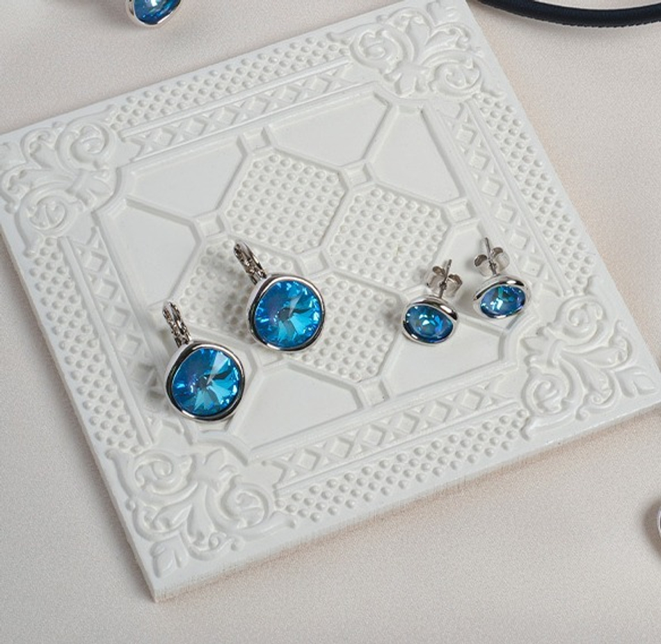 Серьги Fiore Luna Aquamarine A1902.M22 BL/S